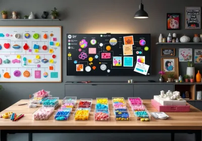 An assortment of silicone mold making kits displayed on a table.