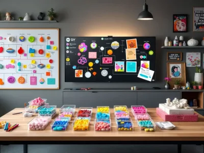 An assortment of silicone mold making kits displayed on a table.