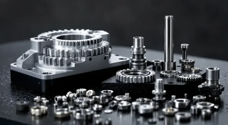 Common types of CNC machined parts with a focus on precision.