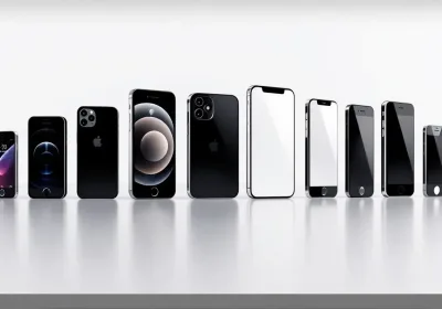 A collection of various iPhone prototypes showcasing their evolution over the years.