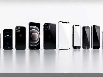 A collection of various iPhone prototypes showcasing their evolution over the years.