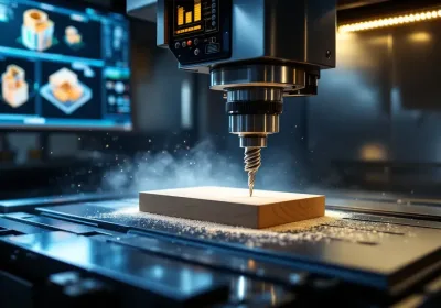 Cost-effective CNC machining techniques illustrated with a CNC milling machine in action.