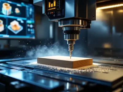 Cost-effective CNC machining techniques illustrated with a CNC milling machine in action.