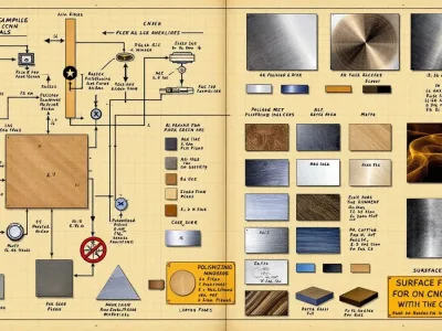 Surface finishing options for CNC materials, including anodizing and polishing samples.