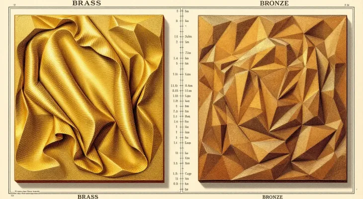 An overview image comparing brass and bronze materials.