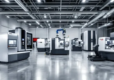 A variety of CNC milling machines showcasing different types of machines.