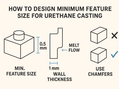 How to design minimum feature size for urethane casting?