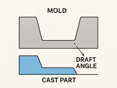 What mold draft angle should I use for vacuum cast parts?
