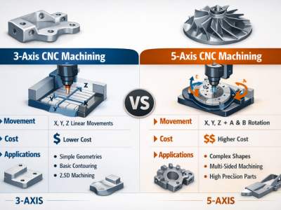 3 Axis vs 5 Axis CNC Machining for Complex Parts: Differences, Cost & Applications