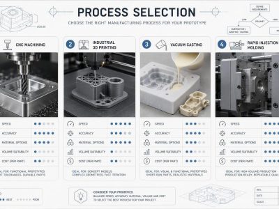 Prototype Manufacturing Process Selection: CNC, 3D Printing, Vacuum Casting, or Injection Molding?