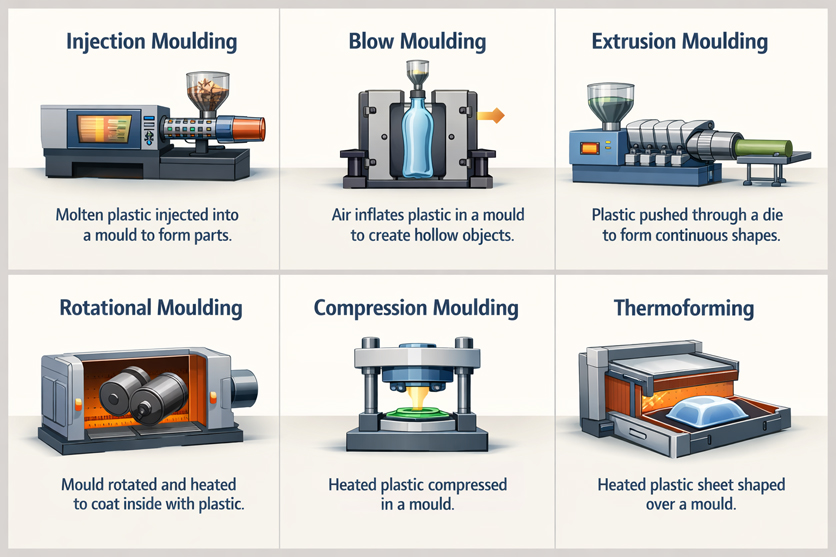 An overview of plastic moulding processes.