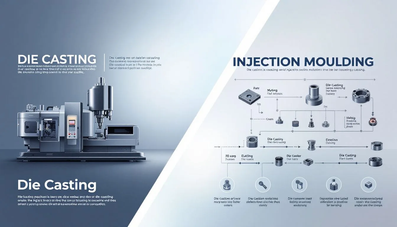 A comparison between die casting and injection moulding techniques.