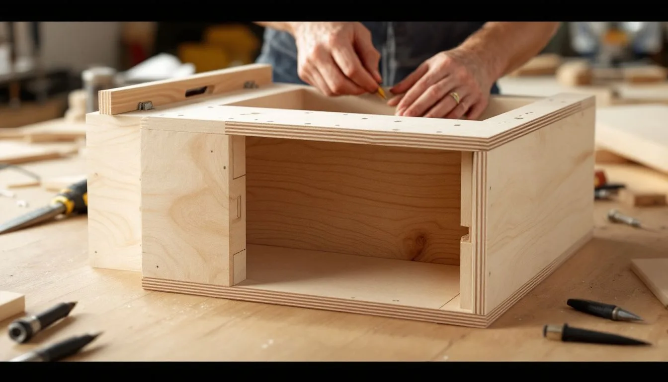 A mold box being constructed for silicone casting.