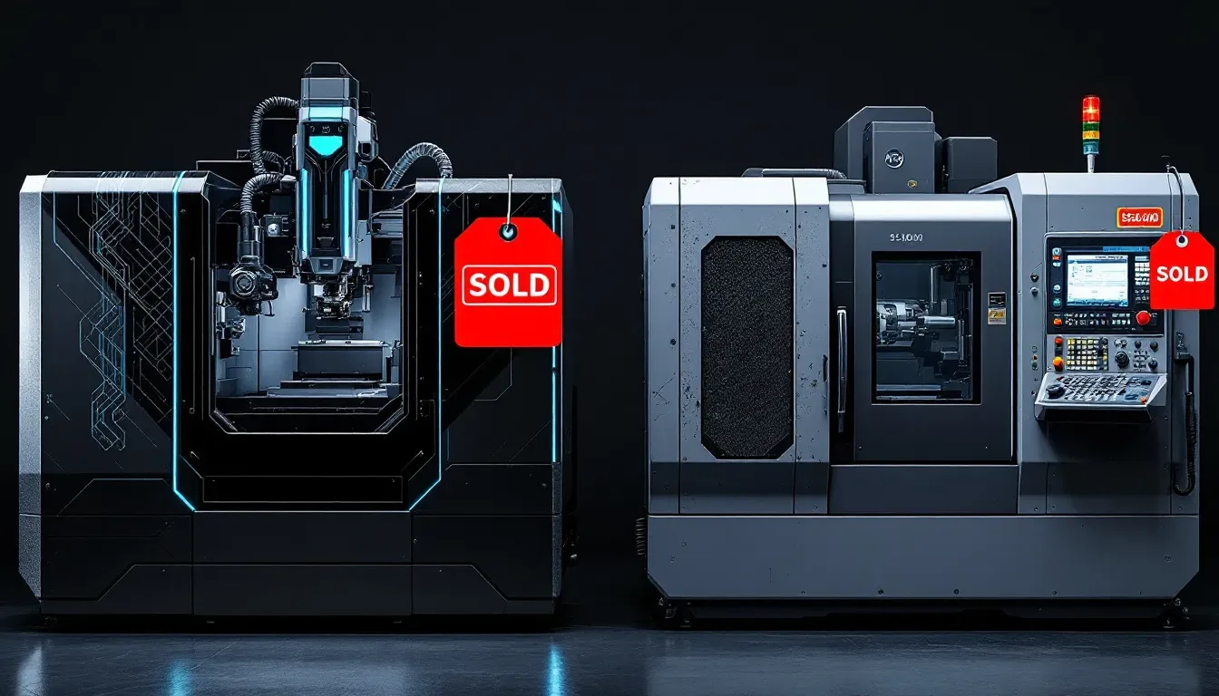 Comparison of new and used 5 axis CNC machines and their pricing.