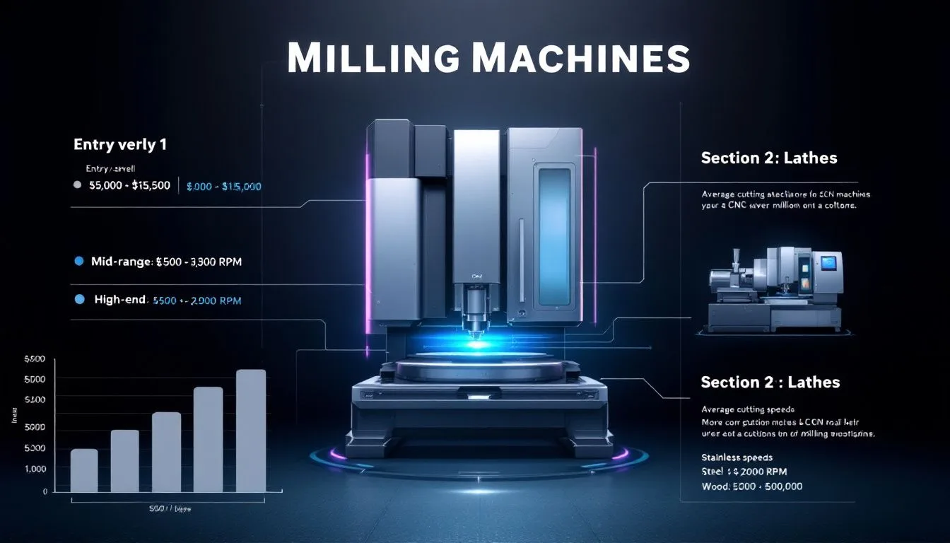 Average price ranges for different types of CNC machines.