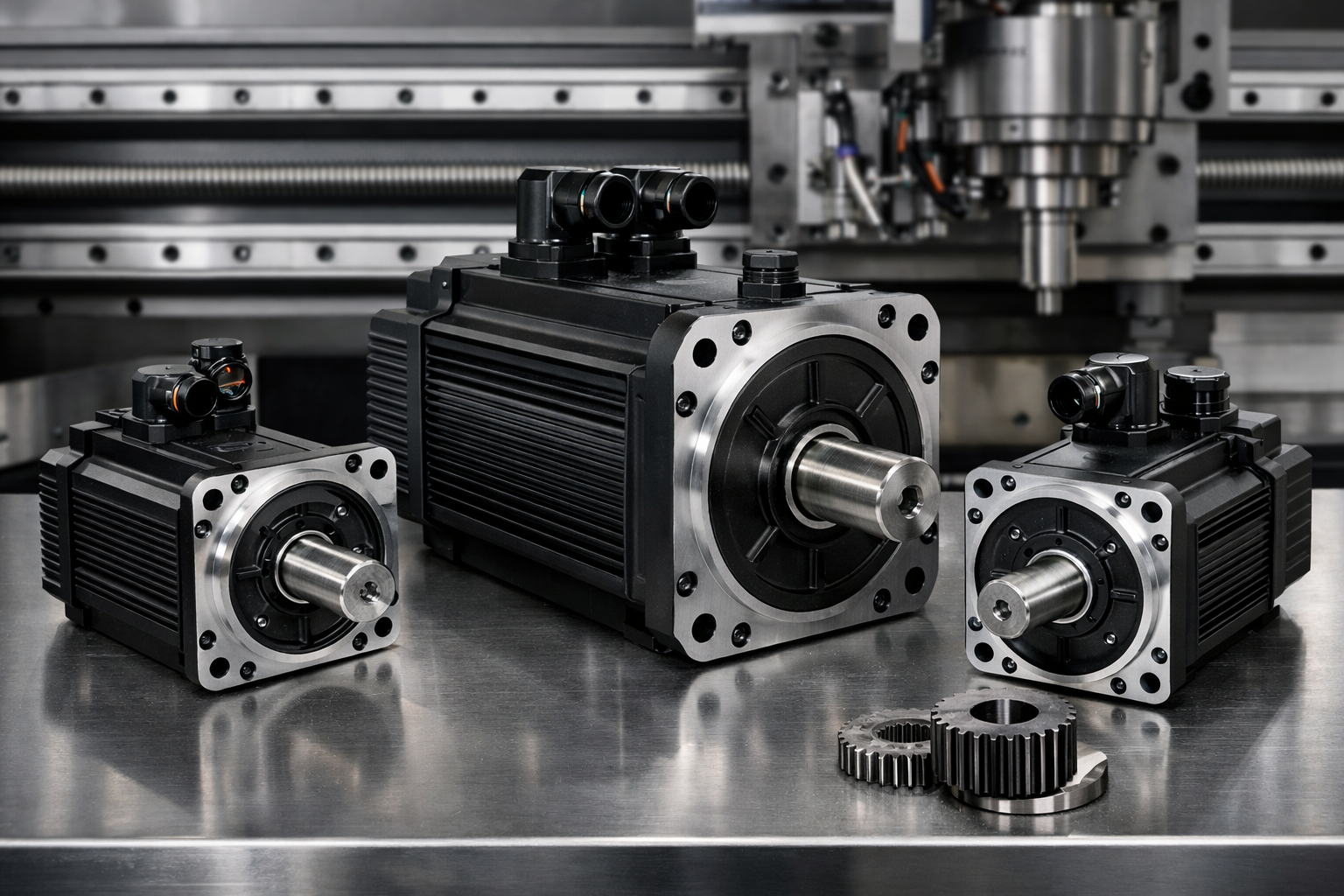 High torque servo motors used in CNC machines.