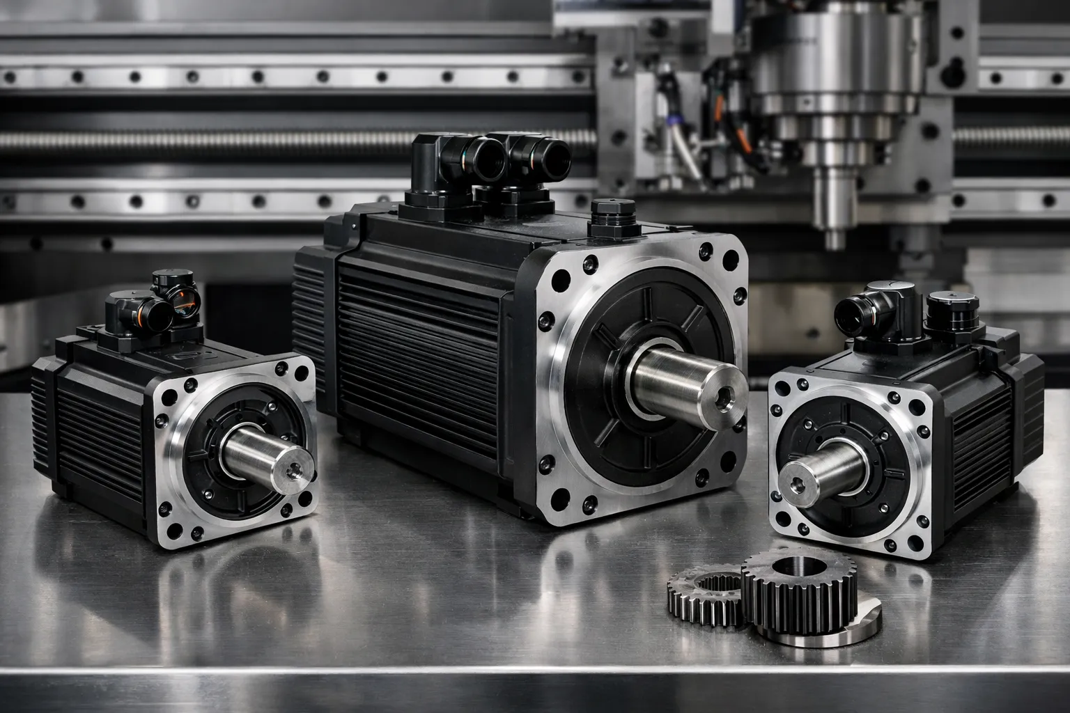 High torque servo motors used in CNC machines.
