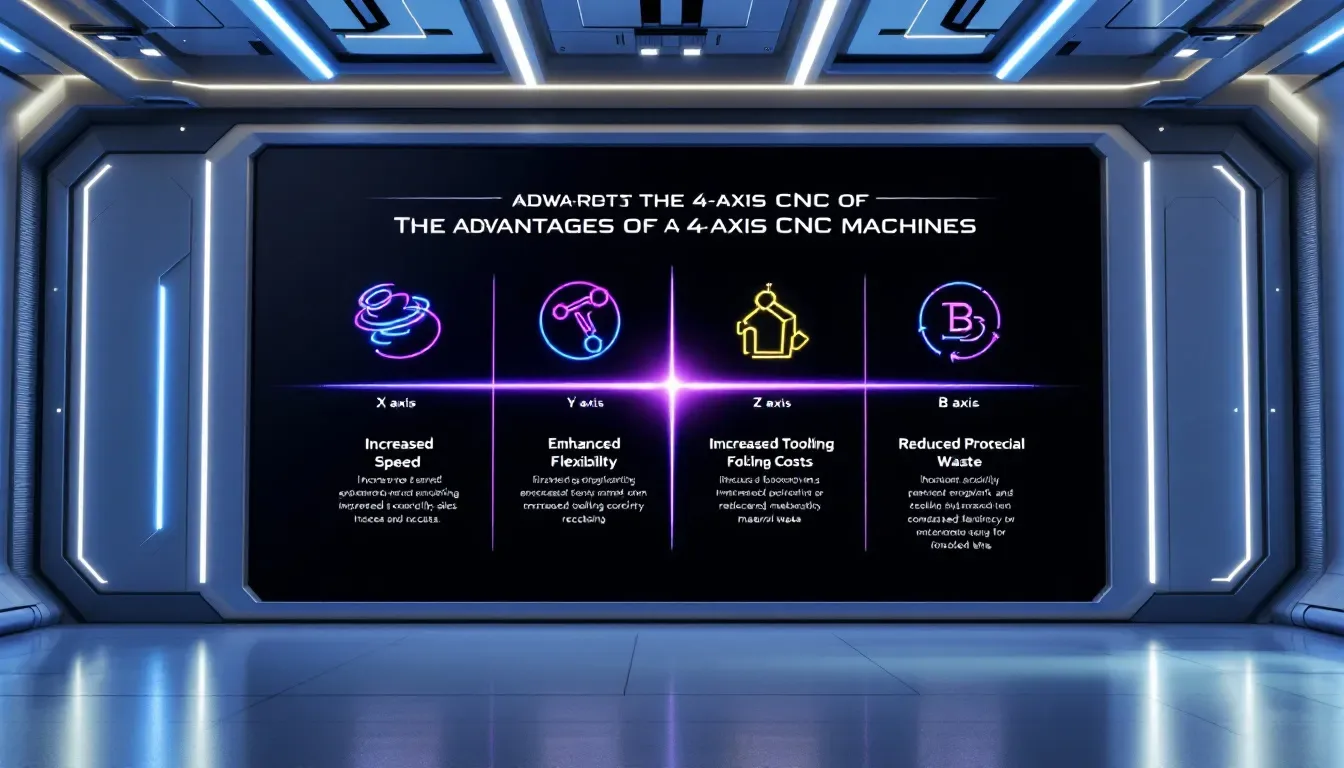 A comparison chart of the advantages of 4 axis CNC machines.