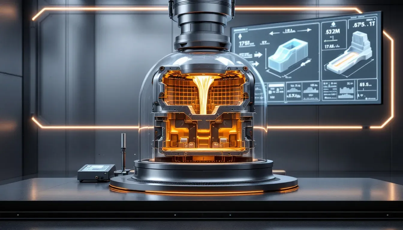 The steps involved in the vacuum casting process.