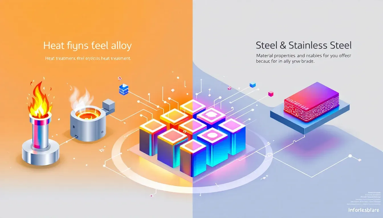 Heat treatment processes for alloy and stainless steel, focusing on their effects on material properties.