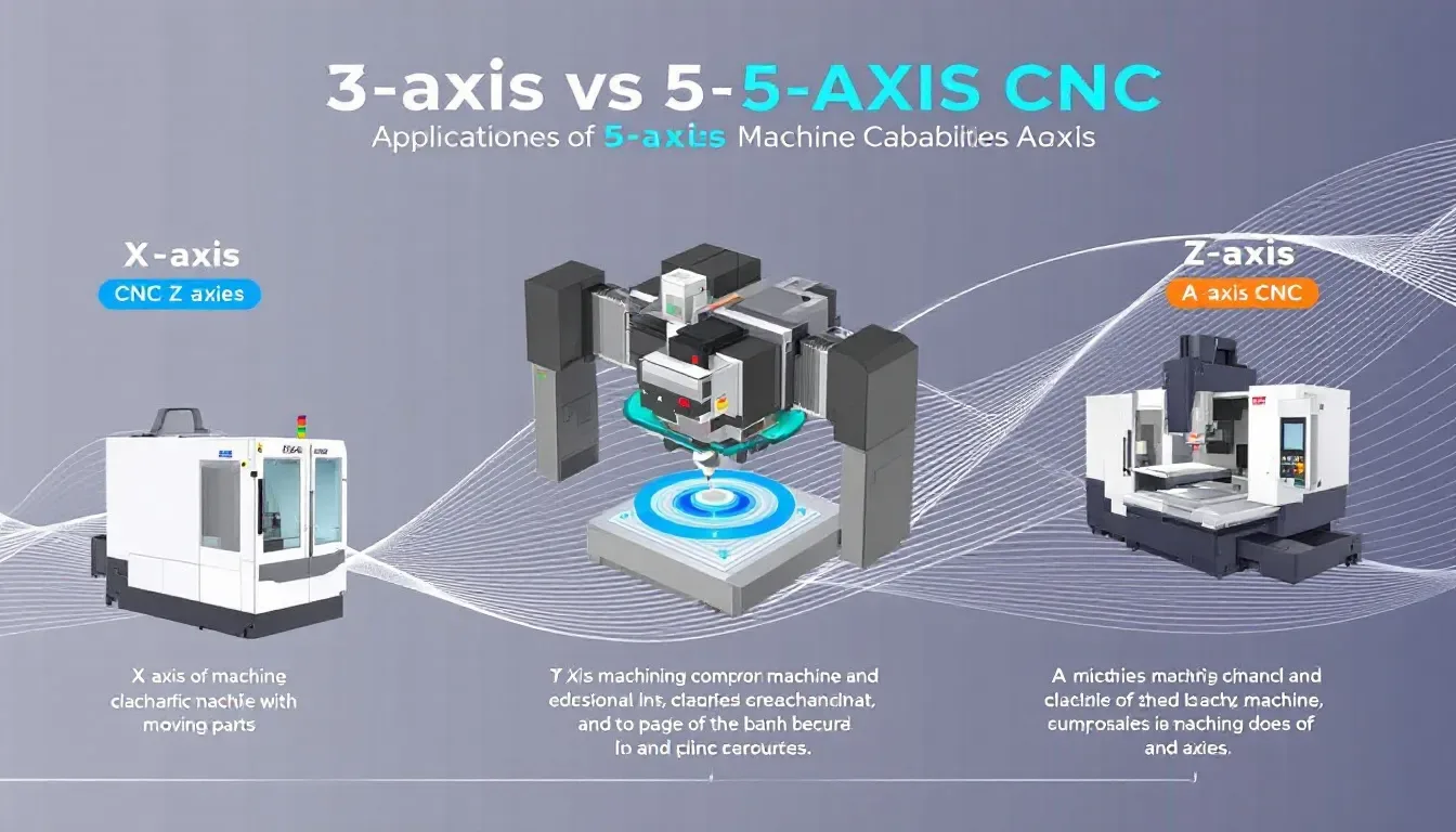 A comparison of 3 axis CNC machines showcasing their x, y, and z axis capabilities.