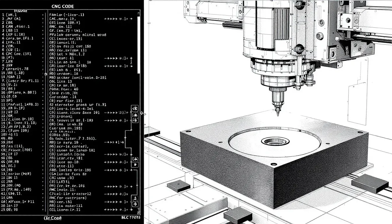 An illustration showing the basics of G Code in CNC programming.