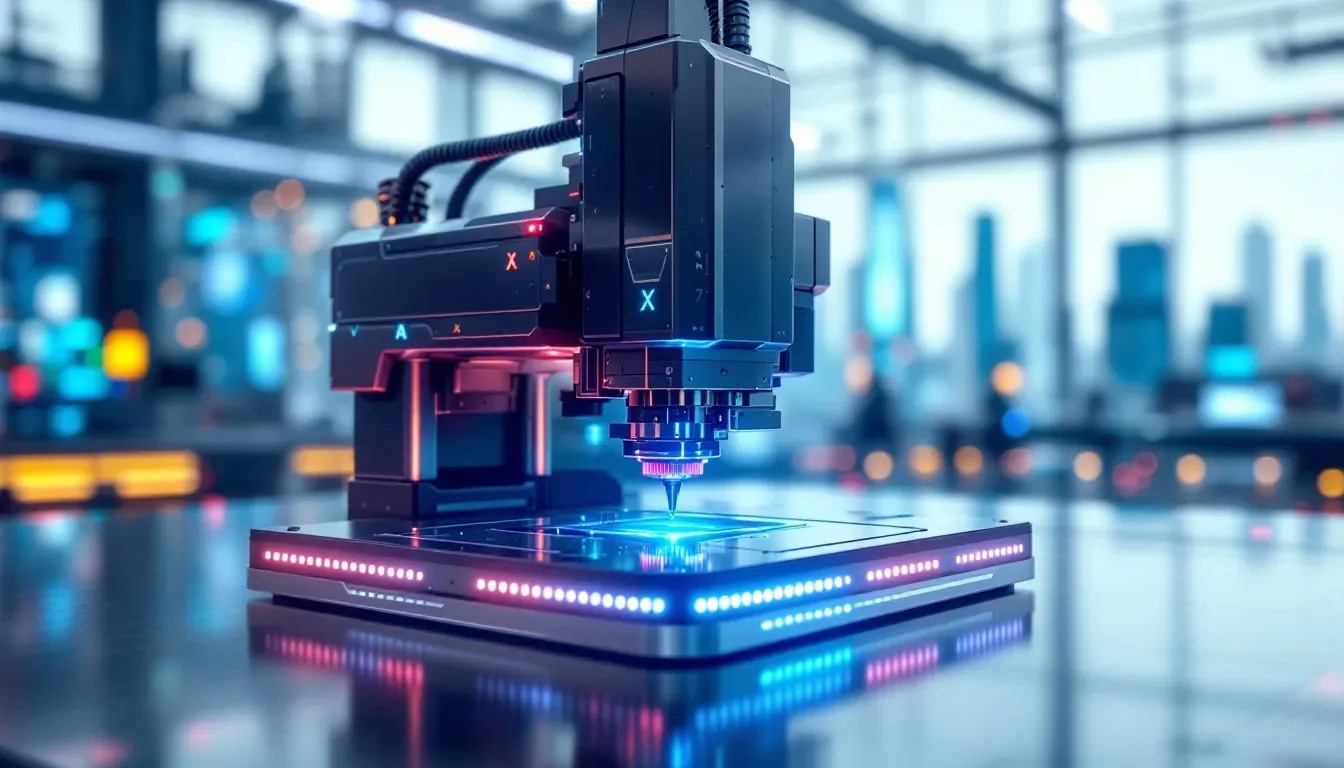 An illustration of a 4 axis CNC machine showcasing its various axes.