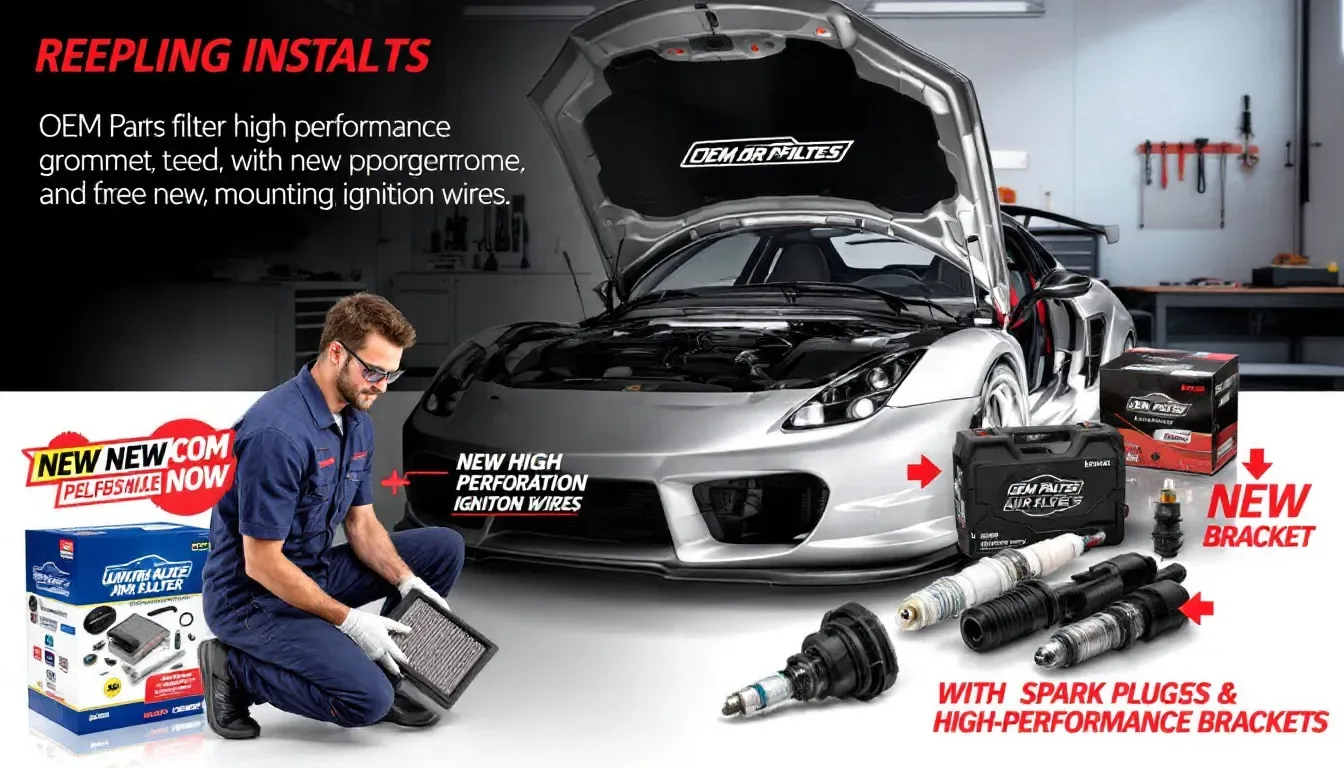 An image of a mechanic installing OEM parts in a vehicle, emphasizing the installation process.