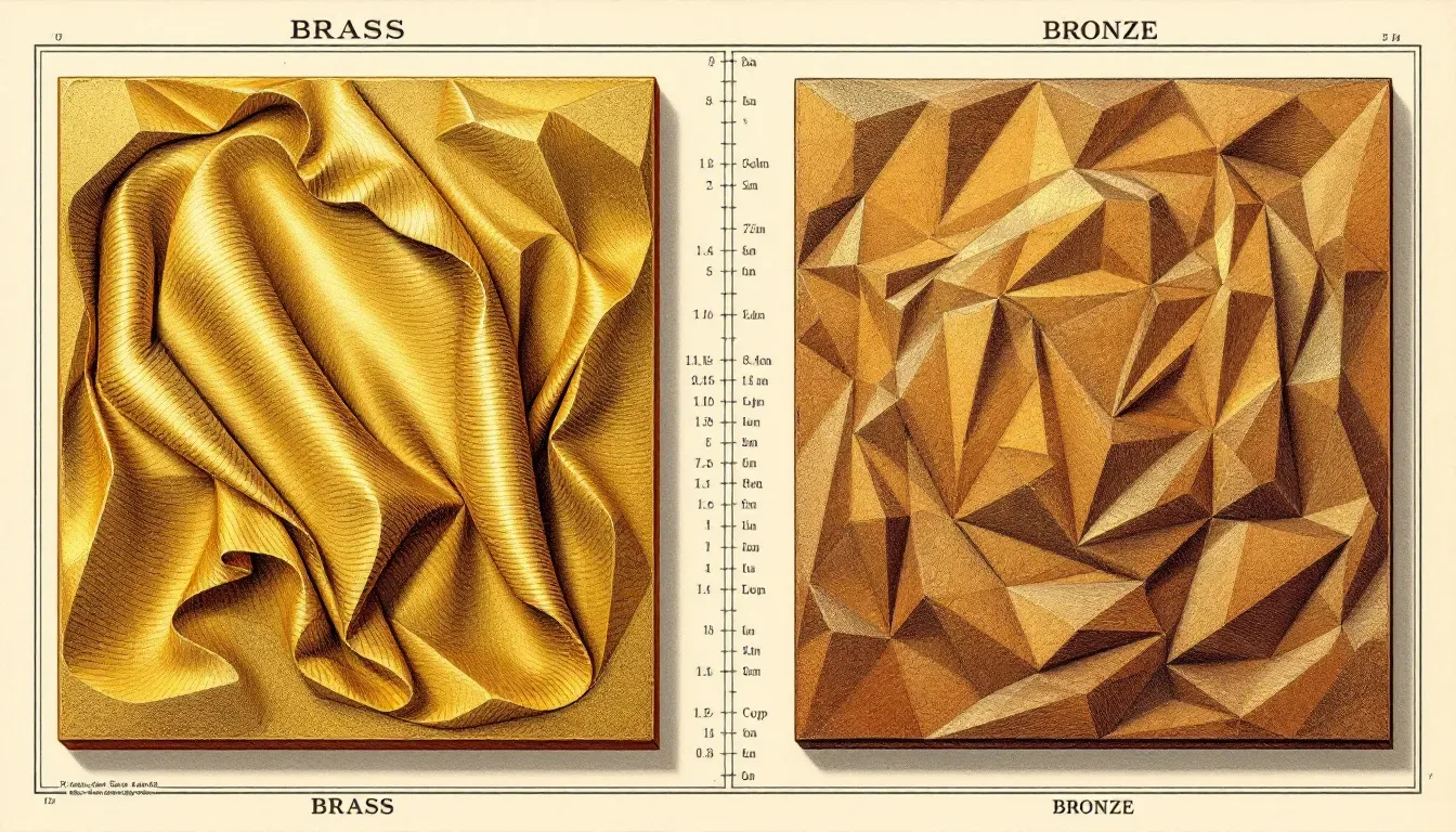 An overview image comparing brass and bronze materials.