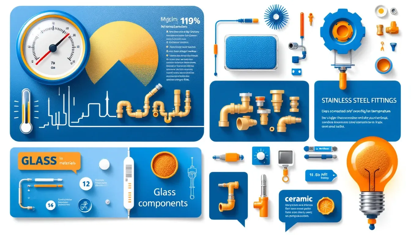 A collage of materials used for high-temperature applications.