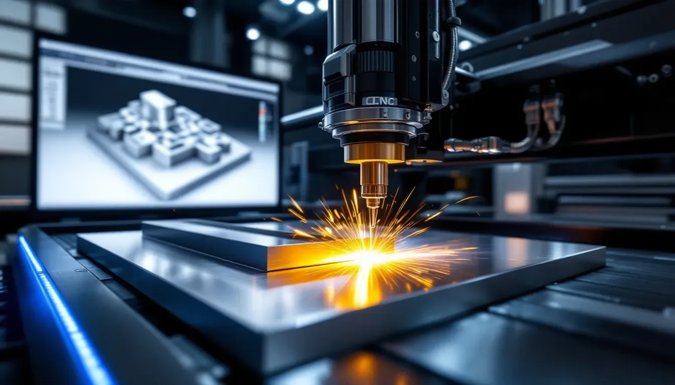 CNC plasma cutting machine in operation, illustrating the plasma cutting process.