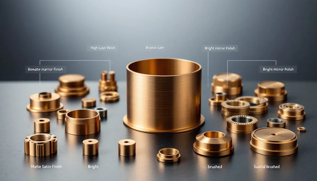 Surface finishes for bronze parts demonstrating high quality.