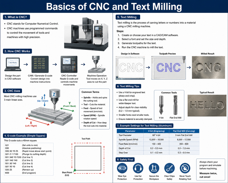 Basics of CNC and Text Milling
