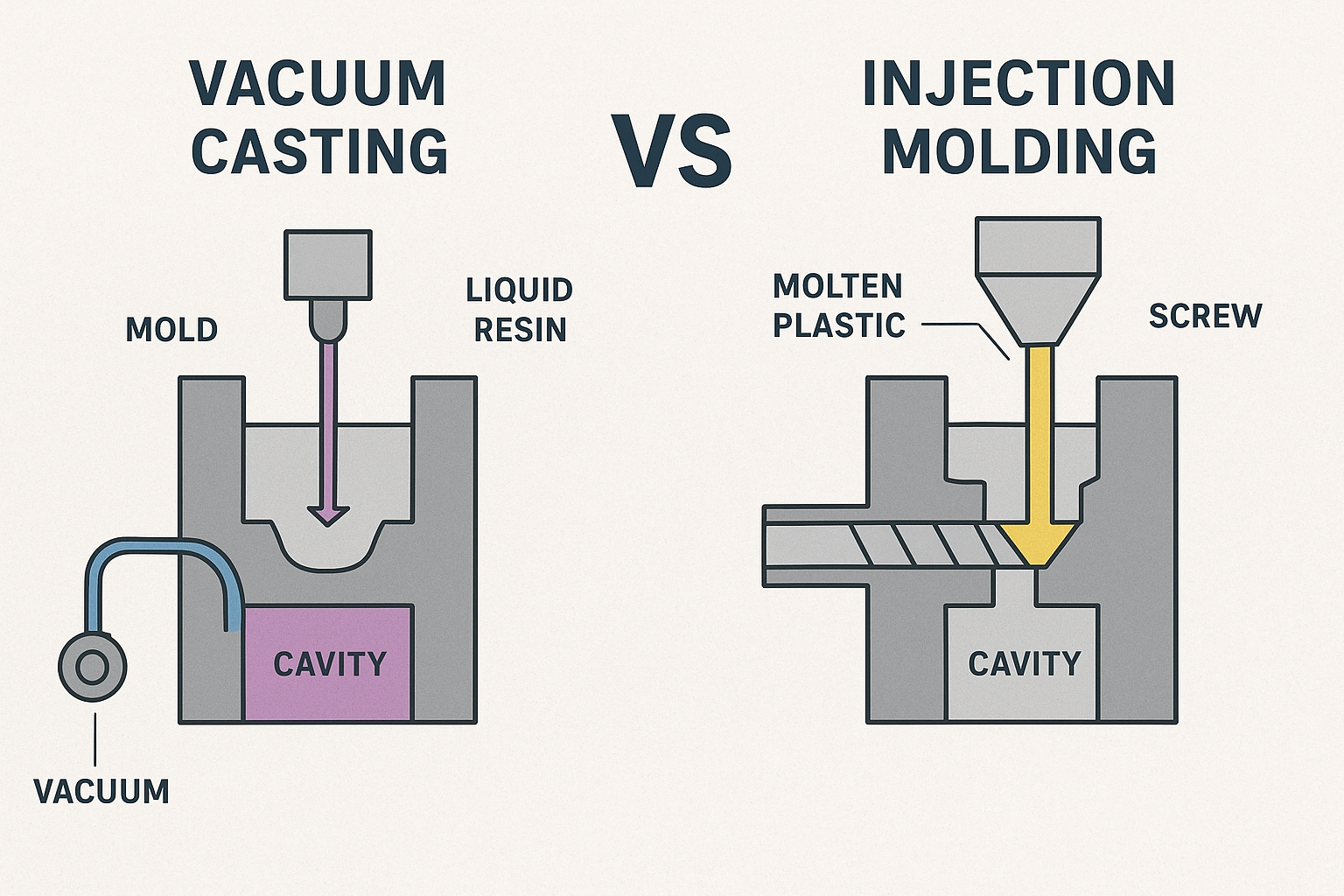 Vacuum Casting vs Injection Molding