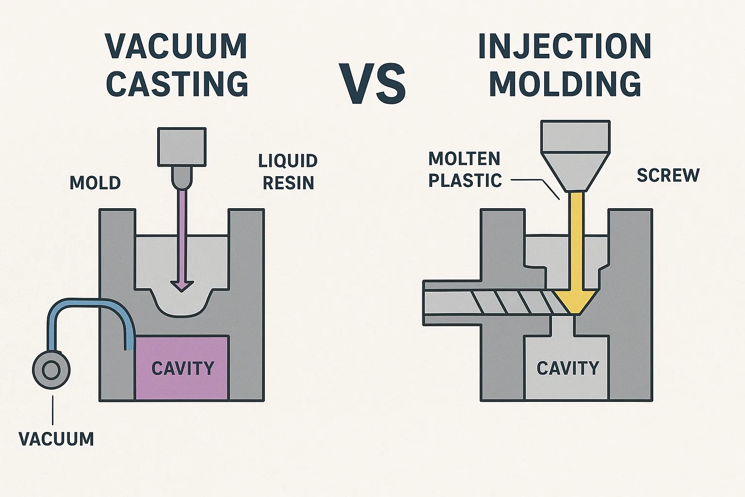 Vacuum Casting vs Injection Molding