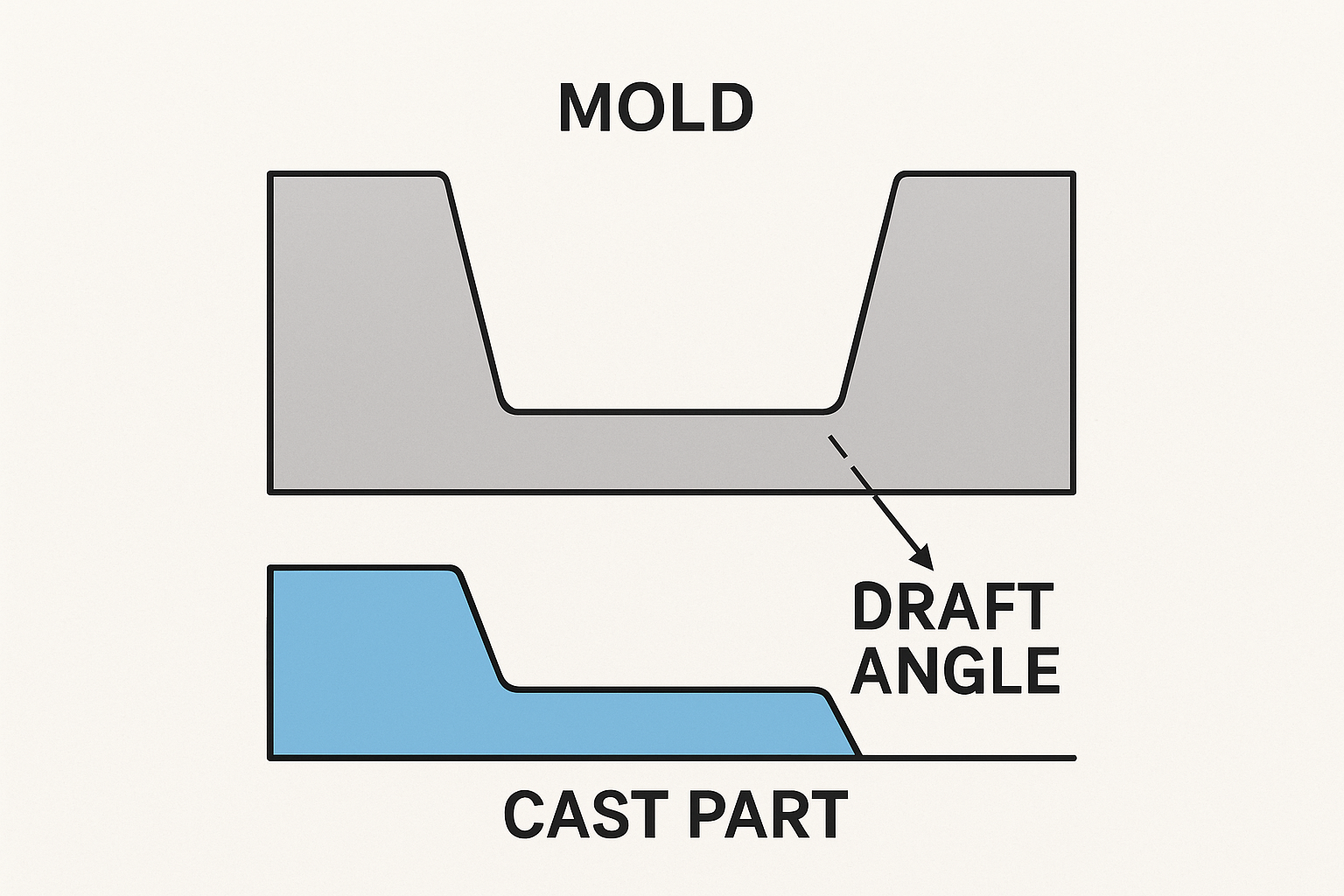 What mold draft angle should I use for vacuum cast parts?