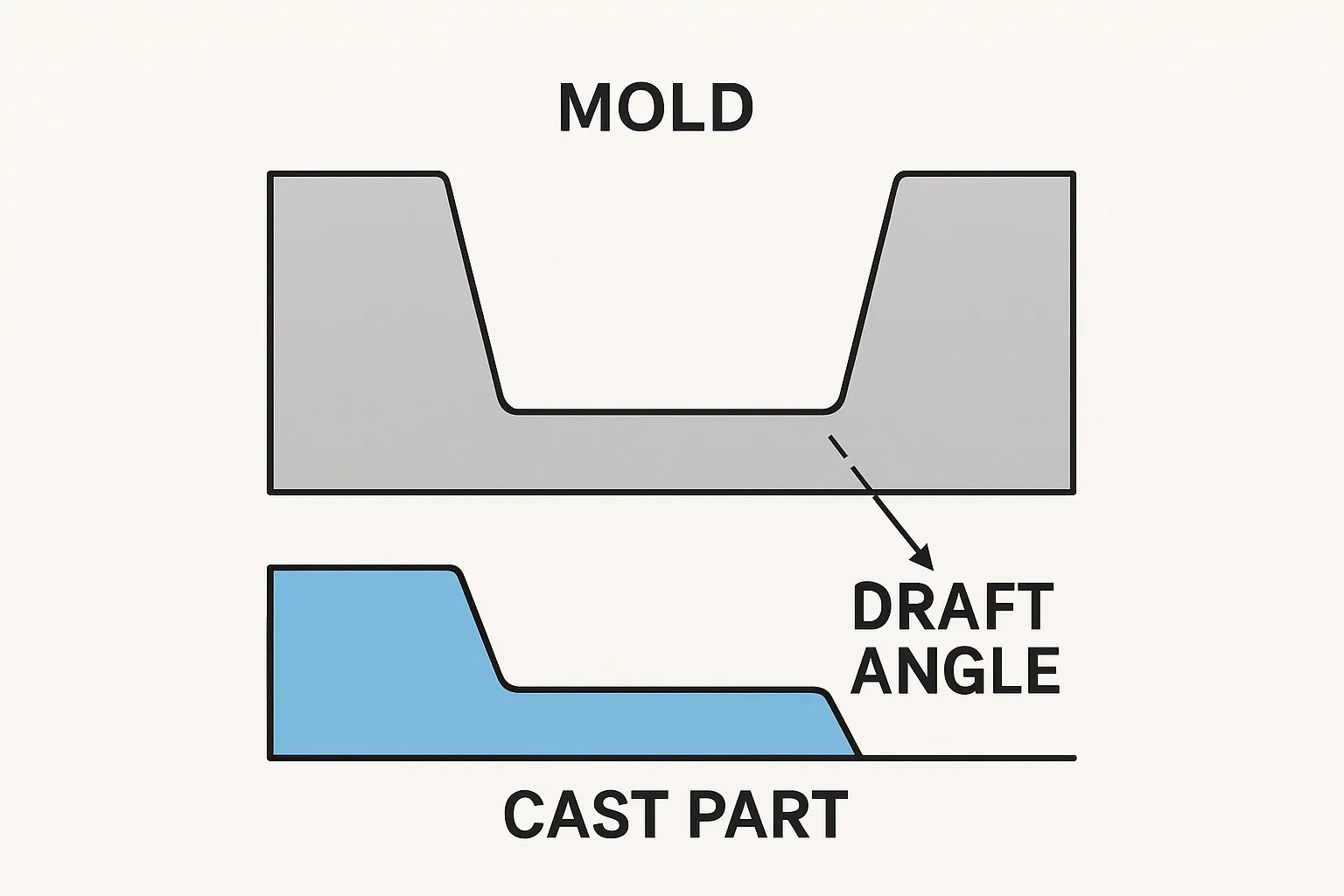 What mold draft angle should I use for vacuum cast parts?