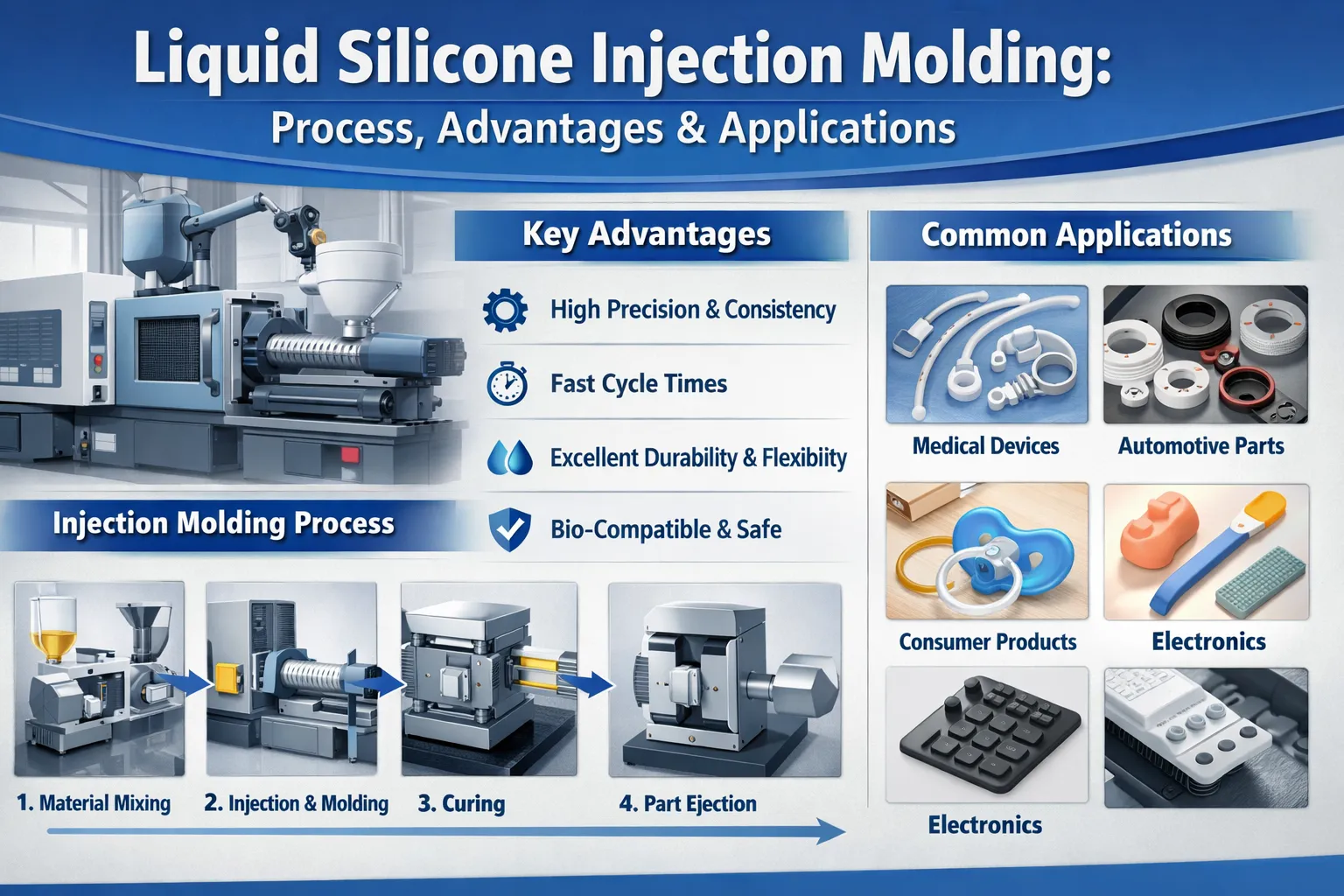 Liquid Silicone Injection Molding: Process, Advantages & Applications