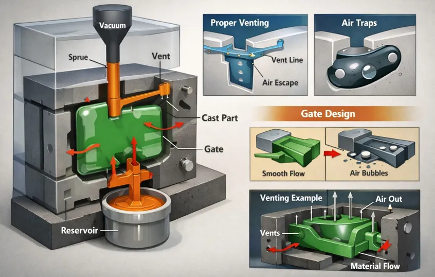 Vacuum Casting Gate Design and Venting: How to Prevent Air Bubbles and Air Traps