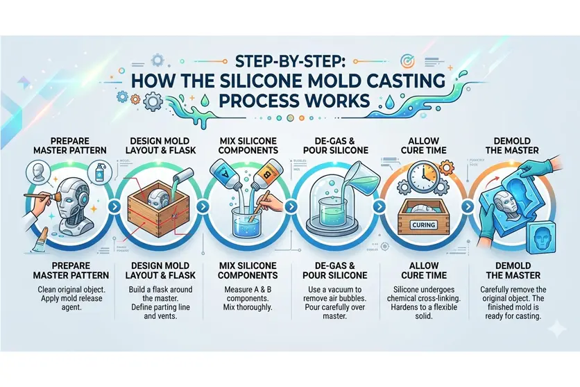 STEP-BY-STEP: HOW THE SILICONE MOLD CASTING PROCESS WORKS