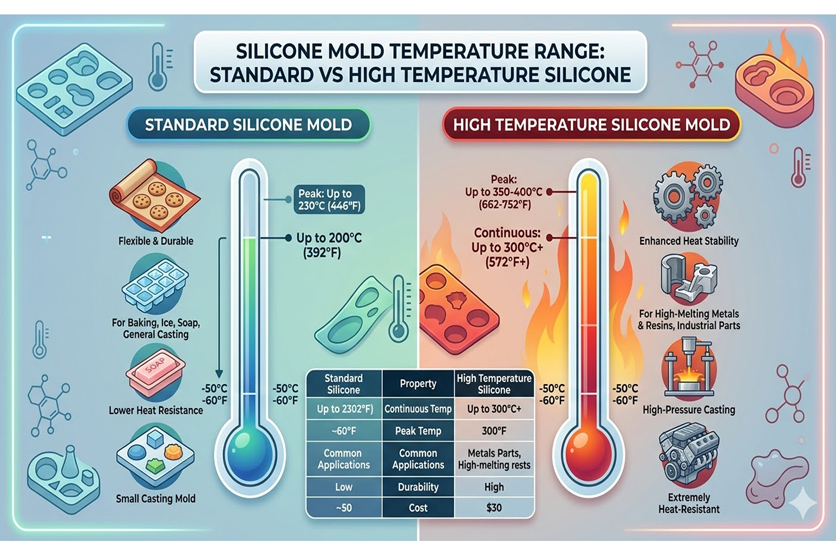 SILICONE MOLD TEMPERATURE RANGE: STANDARD VS HIGH TEMPERATURE SILICONE