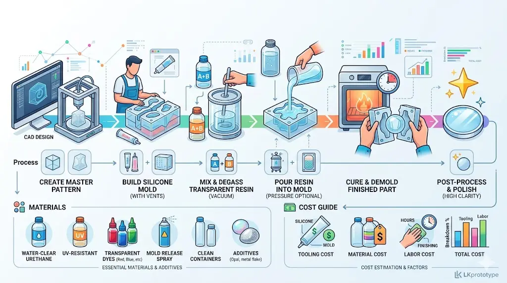 Urethane Casting Transparent Parts: Process, Materials & Cost Guide