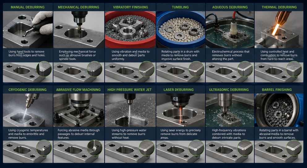 CNC DEBURRING METHODS FOR MACHINING PARTS