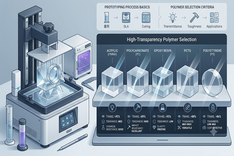 CLEAR RESIN PROTOTYPING BASICS AND HIGH-TRANSPARENCY POLYMER SELECTION