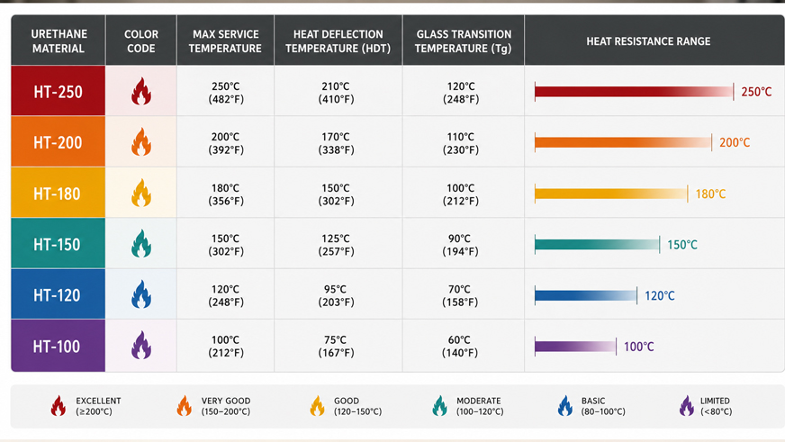 HIGH TEMPERATURE URETHANE HEAT RESISTANCE CHART